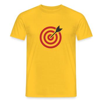 Symbole du logo Bullseye Target - T-shirt homme - jaune - Devant - AI Model Male 178 dark (178cm)