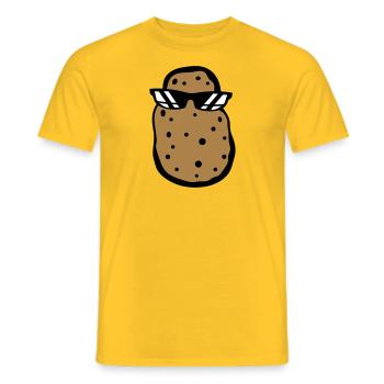 sonnenbrille cool kerl kartoffel essen lecker koch - Männer T-Shirt - Gelb - Vorne - AI Model Male 178 dark (178cm)