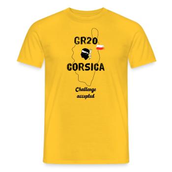 GR20 Korsika Challenge angenommen - Männer T-Shirt - Gelb - Vorne - AI Model Male 178 dark (178cm)