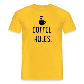 Coffee rules - Männer T-Shirt - Gelb - Vorne - AI Model Male 178 dark (178cm)