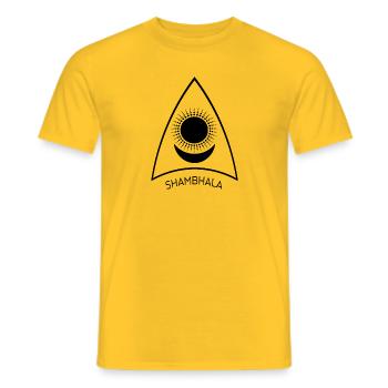 Shambhala Sun Moon Symbol 1 - Men's T-Shirt - yellow - Front - AI Model Male 178 dark (178cm)
