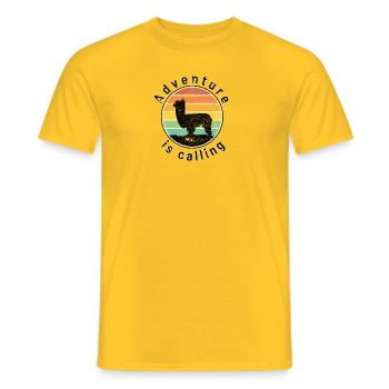 Alpaca silhouette before sunset - Men's T-Shirt - yellow - Front - AI Model Male 178 dark (178cm)
