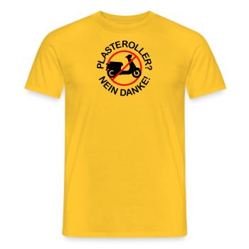 Plasteroller? Nein Danke! (2-farbig) - Männer T-Shirt - Gelb - Vorne - AI Model Male 178 dark (178cm)