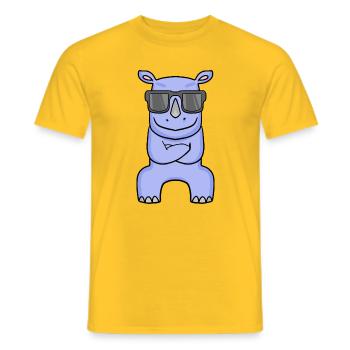 cool rhino - rhino with sunglasses - Men's T-Shirt - yellow - Front - AI Model Male 178 dark (178cm)