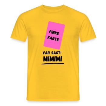 Pink Card - Men's T-Shirt - yellow - Front - AI Model Male 178 dark (178cm)