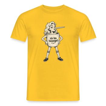 Tassengeil Girl - Männer T-Shirt - Gelb - Vorne - AI Model Male 178 dark (178cm)