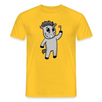 Esel Zähne putzen - Männer T-Shirt - Gelb - Vorne - AI Model Male 178 dark (178cm)
