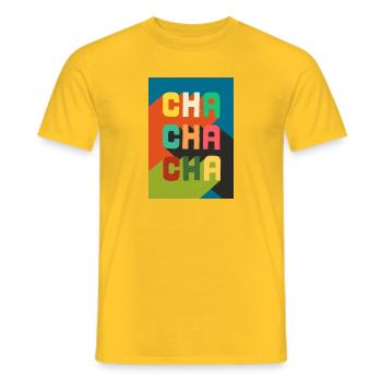 cha cha cha - T-shirt homme - jaune - Devant - AI Model Male 178 dark (178cm)