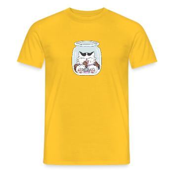 Food cat - T-shirt homme - jaune - Devant - AI Model Male 178 dark (178cm)