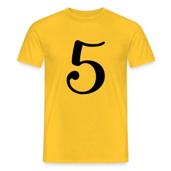 5 - Men's T-Shirt - yellow - Front - AI Model Male 178 dark (178cm)