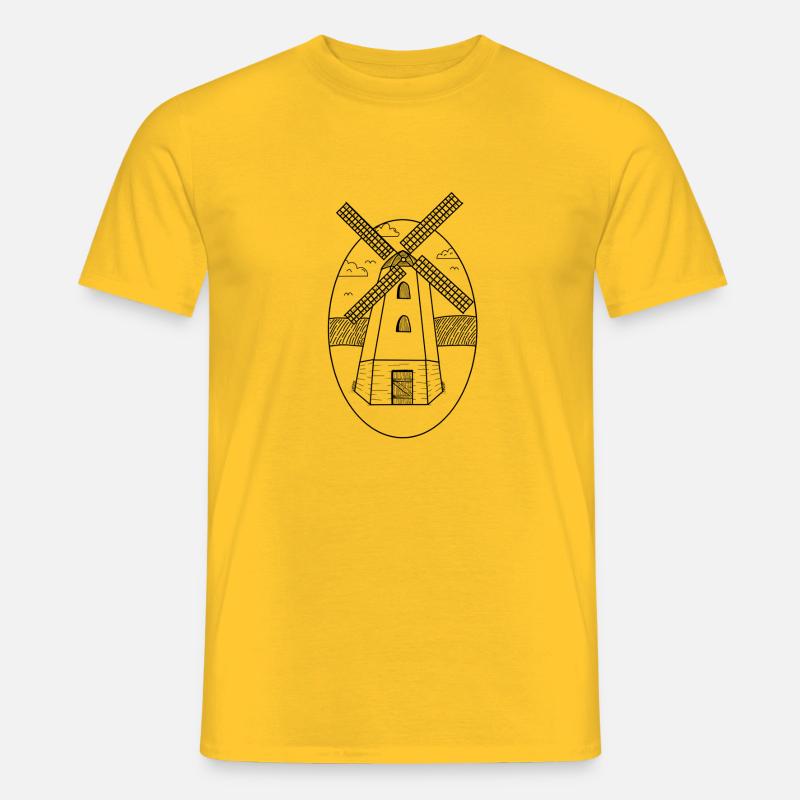 Windmühle - Männer T-Shirt - Gelb