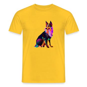 German Shepherd Dog Dog Owner Dogs Dog Owner Dog - Men's T-Shirt - yellow - Front - AI Model Male 178 dark (178cm)