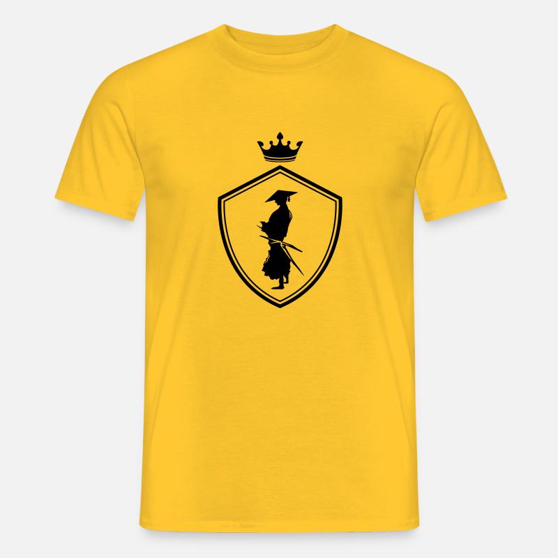 samurai warrior wappen - Männer T-Shirt - Gelb