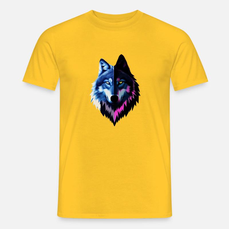 Wolf - Männer T-Shirt - Gelb
