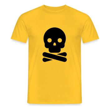 Skull Skull Pirate Skull - Men's T-Shirt - yellow - Front - AI Model Male 178 dark (178cm)