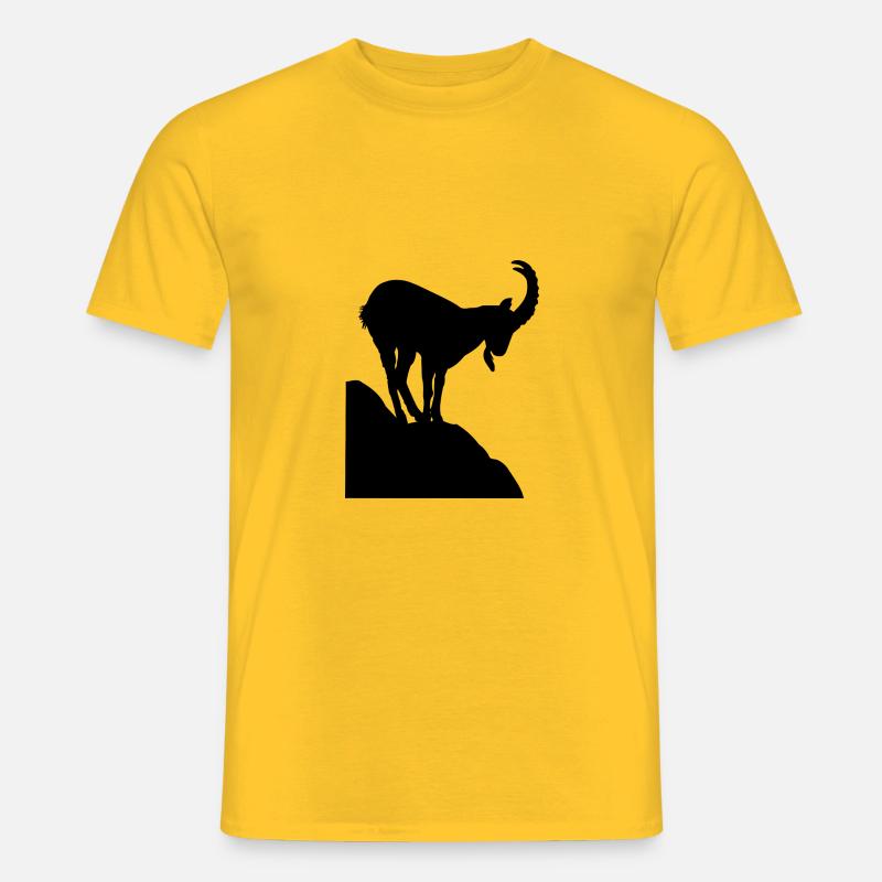 steinbock auf berg Vektor Schwarz - Männer T-Shirt - Gelb