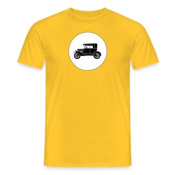 Keep it simple (black on white) - Männer T-Shirt - Gelb - Vorne - AI Model Male 178 dark (178cm)