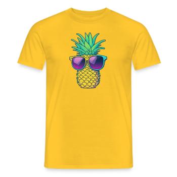 Pineapple with sunglasses - Men's T-Shirt - yellow - Front - AI Model Male 178 dark (178cm)