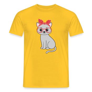 Katze Katzen - Männer T-Shirt - Gelb - Vorne - AI Model Male 178 dark (178cm)