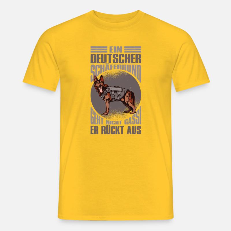 Schäferhund Geschenke Hund Herrchen Gassi - Männer T-Shirt - Gelb