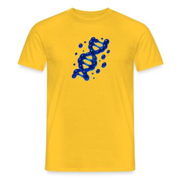 3D DNS Helix Molekül Blau - Männer T-Shirt - Gelb - Vorne - AI Model Male 178 dark (178cm)