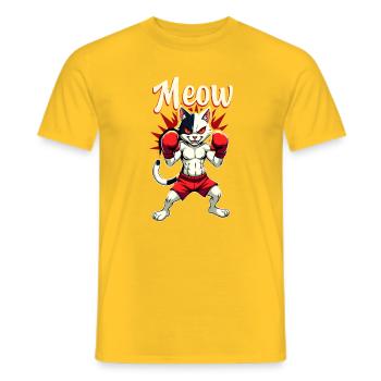 Drôle Muay Thai Boxe Muay Thai - T-shirt homme - jaune - Devant - AI Model Male 178 dark (178cm)