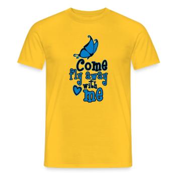 Come fly away with me - Men's T-Shirt - yellow - Front - AI Model Male 178 dark (178cm)