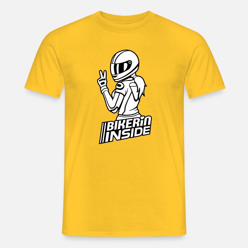Bikerin inside (Farben änderbar) - Männer T-Shirt - Gelb
