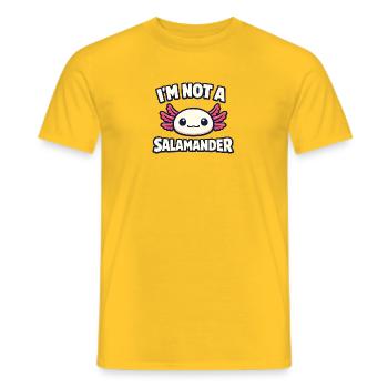 I'm not a salamander - Axolotl - Männer T-Shirt - Gelb - Vorne - AI Model Male 178 dark (178cm)