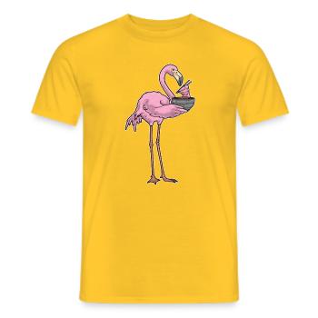 Cuisson de ramen pour Chef Flamant Rose - T-shirt homme - jaune - Devant - AI Model Male 178 dark (178cm)