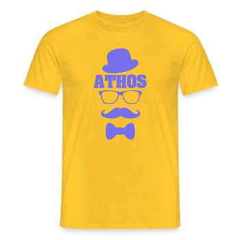 Cadeau pour Athos - T-shirt homme - jaune - Devant - AI Model Male 178 dark (178cm)
