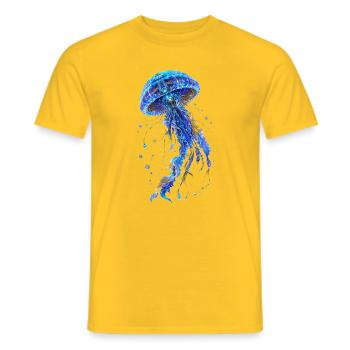 Méduse Bleue Étoilée - T-shirt homme - jaune - Devant - AI Model Male 178 dark (178cm)
