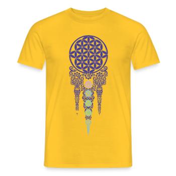 Spirituality Meditation Sacred Geometry Symbol Om - Men's T-Shirt - yellow - Front - AI Model Male 178 dark (178cm)
