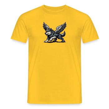 Flügelwolf Majestätisch - Männer T-Shirt - Gelb - Vorne - AI Model Male 178 dark (178cm)