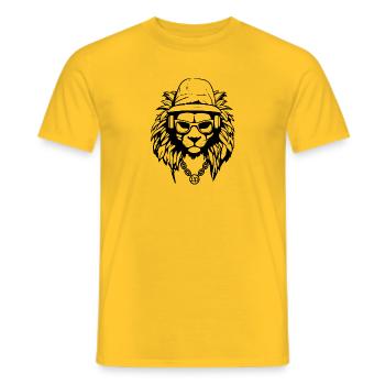 Löwe Kopf Hip Hop - Männer T-Shirt - Gelb - Vorne - AI Model Male 178 dark (178cm)