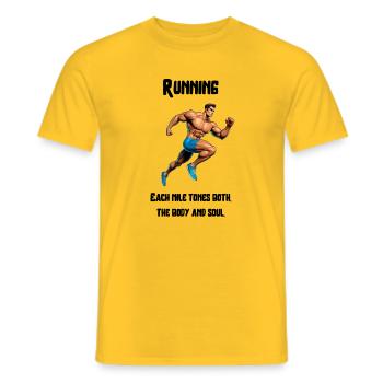 Running tones body and soul - Men's T-Shirt - yellow - Front - AI Model Male 178 dark (178cm)