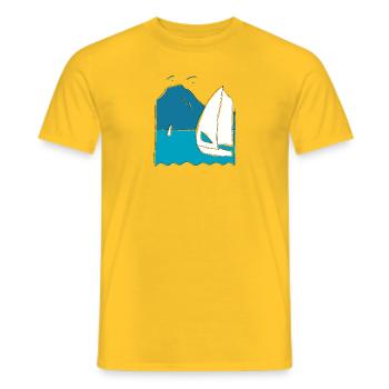 Summertime - Men's T-Shirt - yellow - Front - AI Model Male 178 dark (178cm)