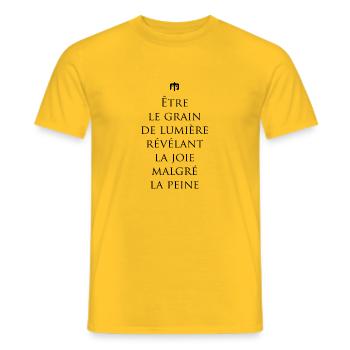 lumiere - T-shirt homme - jaune - Devant - AI Model Male 178 dark (178cm)