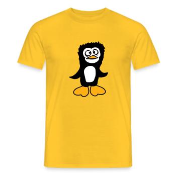 Le pingouin a l’air confus, stupide, drôle, grimace - T-shirt homme - jaune - Devant - AI Model Male 178 dark (178cm)