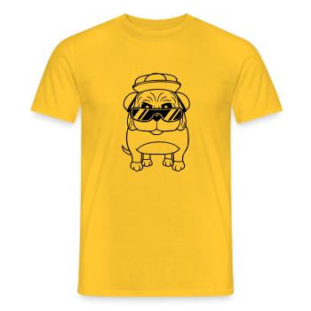 chien carlin cool lunettes de soleil cappy cap ados - T-shirt homme - jaune - Devant - AI Model Male 178 dark (178cm)