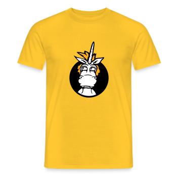 Unicorn Silly Funny Funny Funny Hole Cartoon - Men's T-Shirt - yellow - Front - AI Model Male 178 dark (178cm)