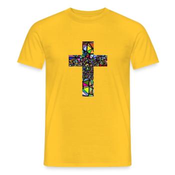 abstrait croix - T-shirt homme - jaune - Devant - AI Model Male 178 dark (178cm)