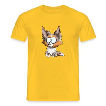 I'm Border Collie - Red Tricolore Merle - Men's T-Shirt - yellow - Front - AI Model Male 178 dark (178cm)