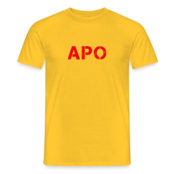 APO - Männer T-Shirt - Gelb - Vorne - AI Model Male 178 dark (178cm)