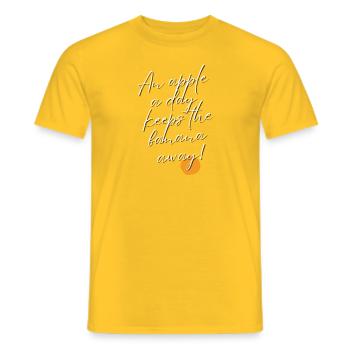 an apple a day keeps the doctor away - Männer T-Shirt - Gelb - Vorne - AI Model Male 178 dark (178cm)