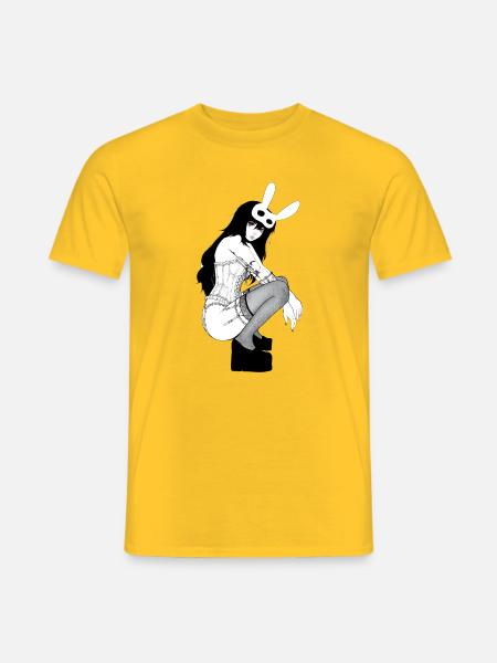Gothischer Bunny Korsett - Männer T-Shirt - Gelb