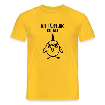 Ich Häuptling - Du nix - Männer T-Shirt - Gelb - Vorne - AI Model Male 178 dark (178cm)
