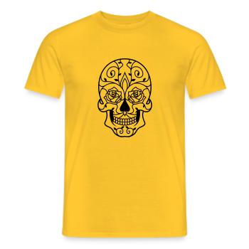 Crâne avec des vrilles - T-shirt homme - jaune - Devant - AI Model Male 178 dark (178cm)