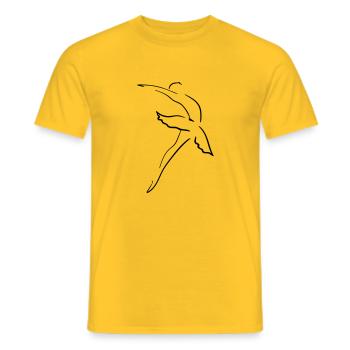 Ballerina Line Art - Minimalist - Men's T-Shirt - yellow - Front - AI Model Male 178 dark (178cm)