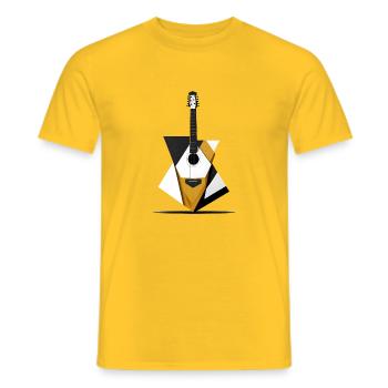 Geometrische Westerngitarre - Männer T-Shirt - Gelb - Vorne - AI Model Male 178 dark (178cm)